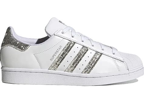 adidas Superstar White Silver Glitter (Women's) 